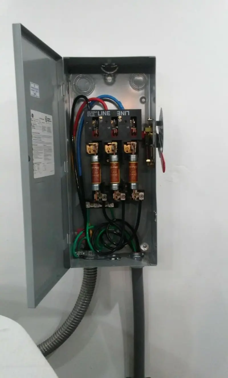 Three-phase disconnect switch installed for Smoke Detector Installation in West View